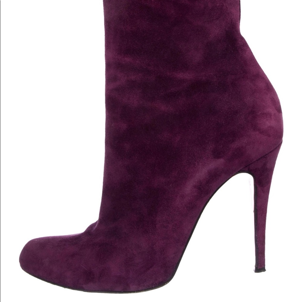 Christian Louboutin Purple Suede Booties